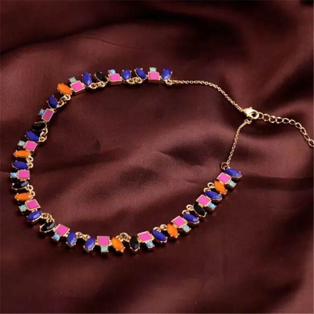 MULTICOLORED STONES NECKLACE - Picture 2 of 2